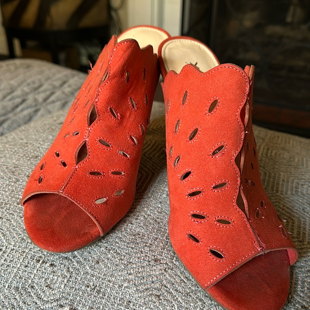 XAppeal red heeled slides. Size 10.